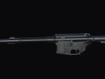 M4A1 receiver with barrel Low-poly 3D model