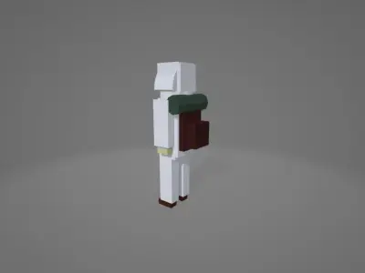 winter and forest solider Low-poly 3D model