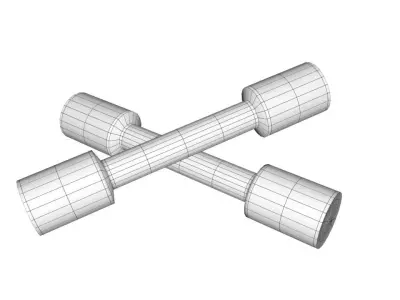 Small dumbbells 1 kg Low-poly 3D model