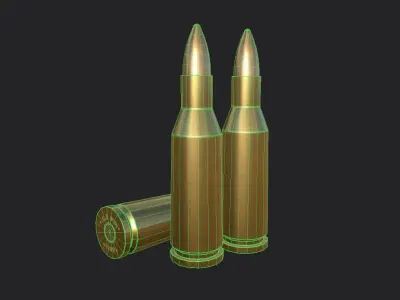 56x39mm Russian Ammo Low-poly 3D model