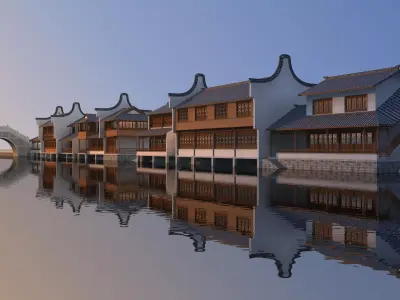 Chinese Style Architecture 3D model 10