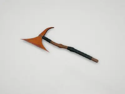 Game asset Battle-Worn Orange-Head Axe 3D model