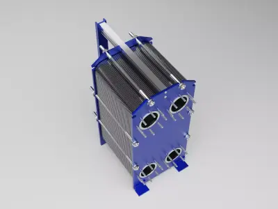 3D Industrial Plate Heat Exchanger PHE model 3D model