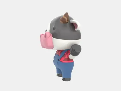 Cute Cow 3D Illustration 3D model 2
