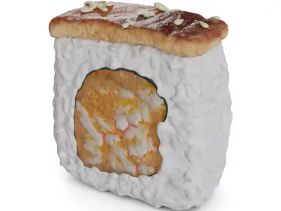Sushi Eel crab sticks masago caviar tempura chips mayonnaise ... 3D model