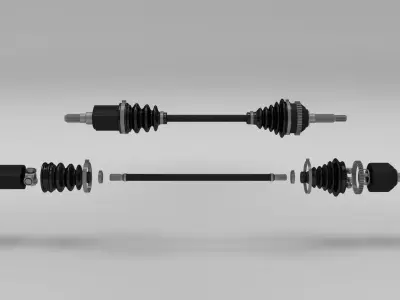 Exploded Half Axle 3D model