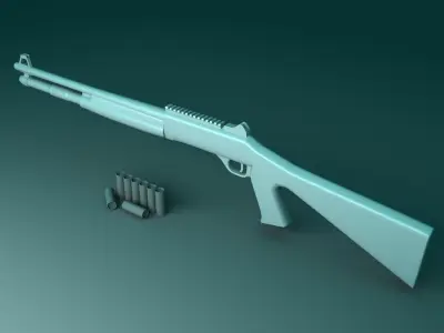 Auto Shotgun Low-poly 3D model