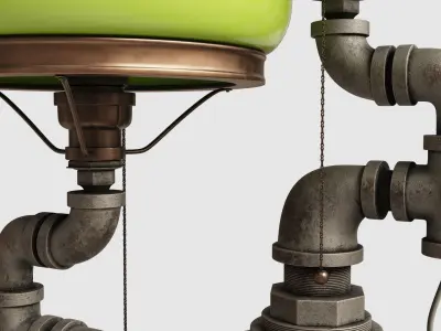 Metal Lamp 02 Low-poly 3D model