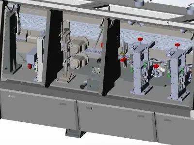 Intelligent panel furniture edge sealing machine 3D model