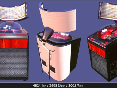 Vintage Retro Rockola Jukebox model 2 Low-poly 3D model