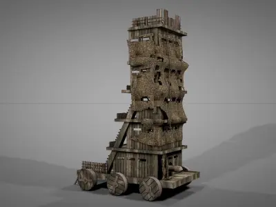 Medieval Siege Tower 3D model purchase