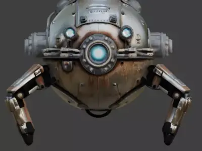 Sci-Fi Maintenance Drone 3D Model Low-poly 3D model