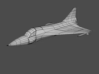 Airplane cartoon - 06 Low-poly 3D model