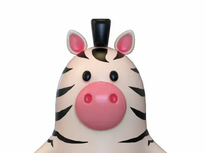 Zebra Stylized Low-poly 3D model