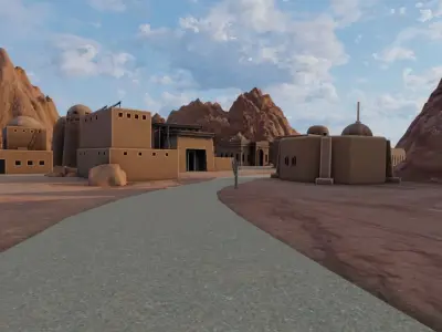 Desert Village Landscape 3D model