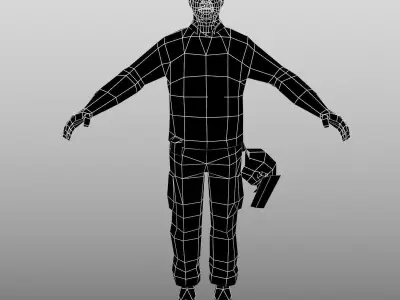 Riot Police Low Poly Low-poly 3D model