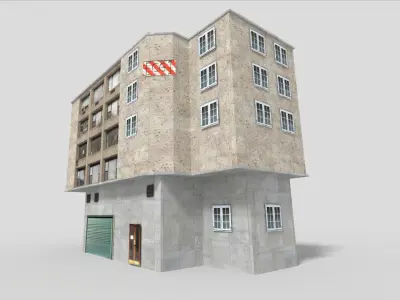 commercial city building  3 Low-poly 3D model