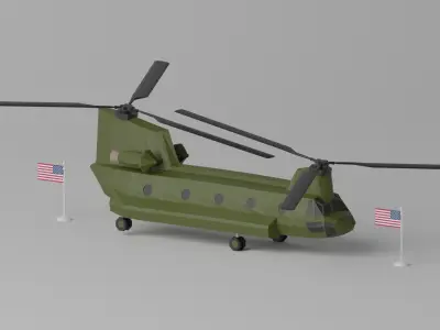 CH-47 Chinook US Army Transport Helicopter 3D model