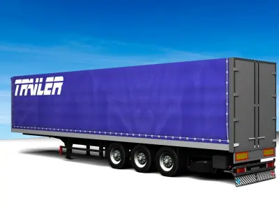 Trailer-semitrailer tyler semi trailer Low-poly 3D model