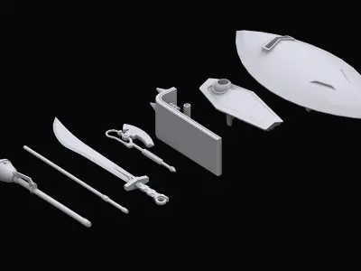Gundam Zeon Melee Weapons 3D model