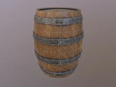 Old barrel Free low-poly 3D model purchase