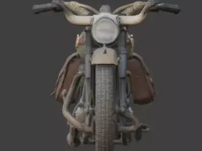 Wild West Frontier Combat Motorcycle 3D Model Low-poly 3D model