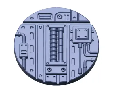 Sci-Fi Grated Floor Base Toppers 32mm Round Bases 3D print model