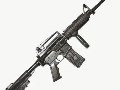 M4A1 Modular Carbine lowpoly Low-poly 3D model