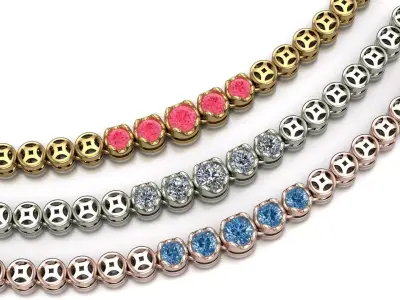 Necklace coin Tennis diamond NTD 47319 3D print model
