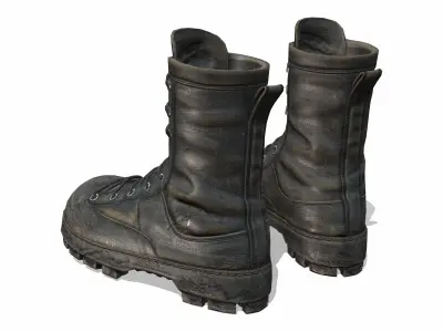 Female Military Combat Boots Low-poly 3D model