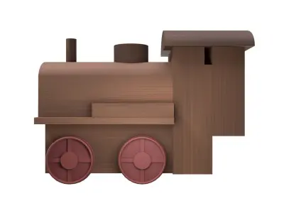 Low Poly Wooden Toy Train Low-poly 3D model purchase