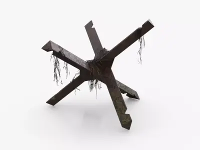 Czech hedgehog Obstacle WWII Low-poly 3D model