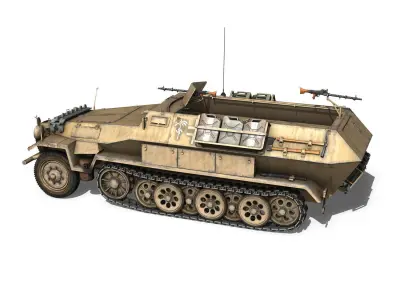 SD KFZ 251 7 - Ausf B - Hanomag Halftruck - 2PD 3D model
