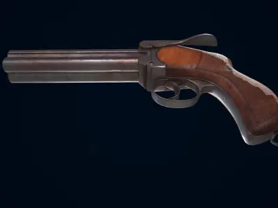 Pistol from WW1 Low-poly 3D model