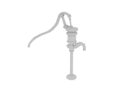 Old Fadhion Water Pumps in Gardens Low-poly 3D model