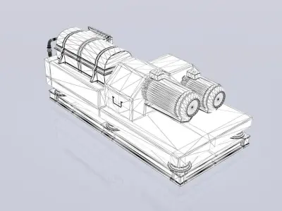 Waste Decanter Centrifuge Low-poly 3D model