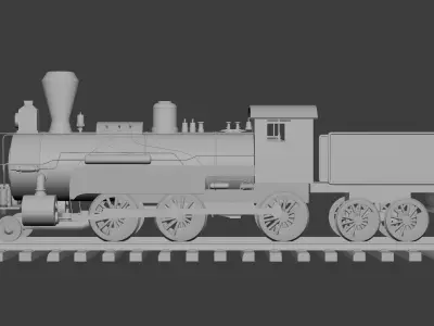 Locomotive Train Low-poly 3D model