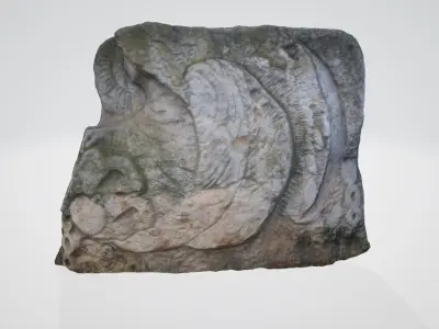 monument15 stone block with carvings 3D model
