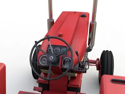 International Harvester 1468 Tractor 1972 with Canopy 3D model