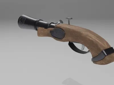 Common Pirate Pistol Low-poly 3D model