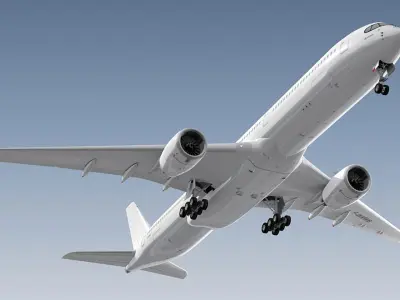 Airbus A350-1000 Generic White 3D model