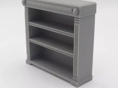 Book library Antique English Bookshelf Cabinet 3D print model