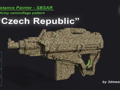 Czech Republic - Army Camouflage Pattern - SBSAR Material 3D model