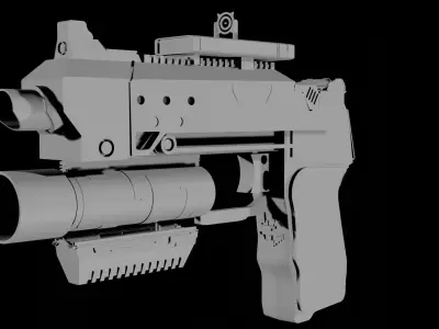sci fi gun Low-poly 3D model