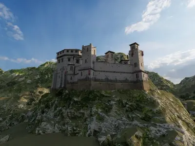 Medieval Castle 3D model 6