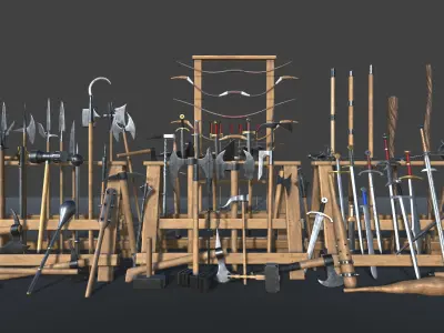 Medieval Weapons Collection Vol1 Low-poly 3D model
