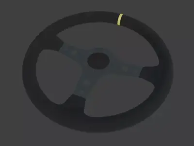 Racing steering wheel 30cm - 3cm grip 6 holes - Drift racing car Low-poly 3D model