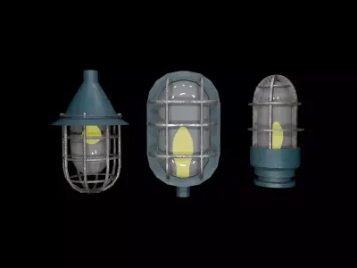 Bunker Light Low-poly 3D model