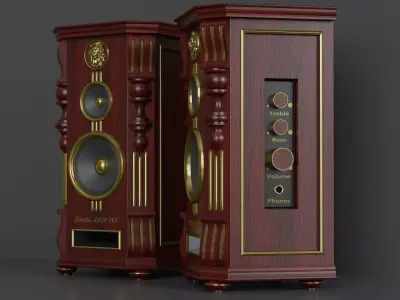 Speakers  in vintage style 3D model