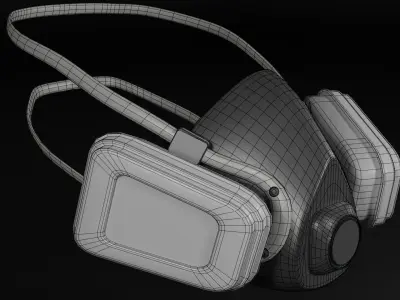 gas mask low-poly Low-poly 3D model